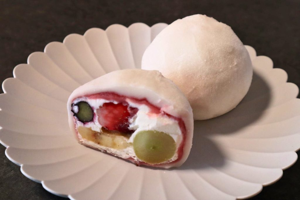 祇園ぽっちり 個包装を開けた状態、断面