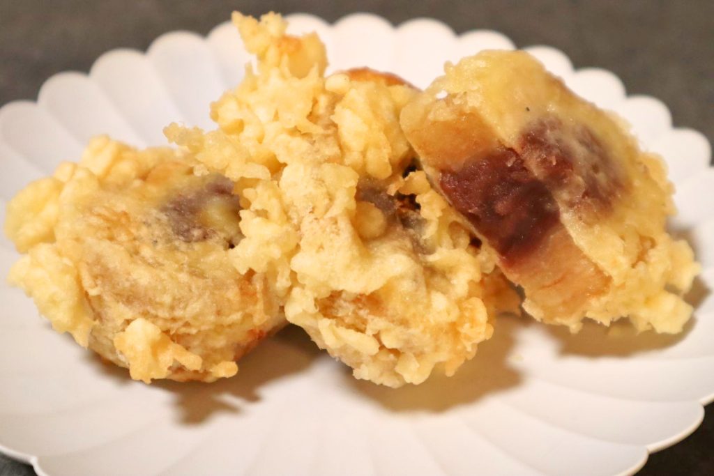 笹屋伊織のどら焼を揚げて天ぷらにしてみました